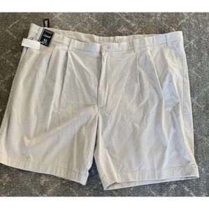New Men's Shorts 52 Roundtree & Yorke Pleated Classic Inseam 9" Beige